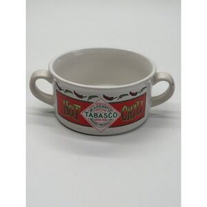 Tabasco Hot Chili Ceramic Soup Bowl Double Handle Houston Harvest McIlhenny Co